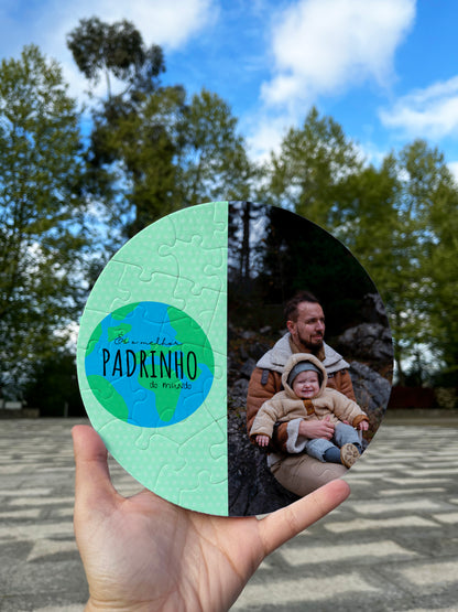 Puzzle Personalizado Redondo p/ Padrinho